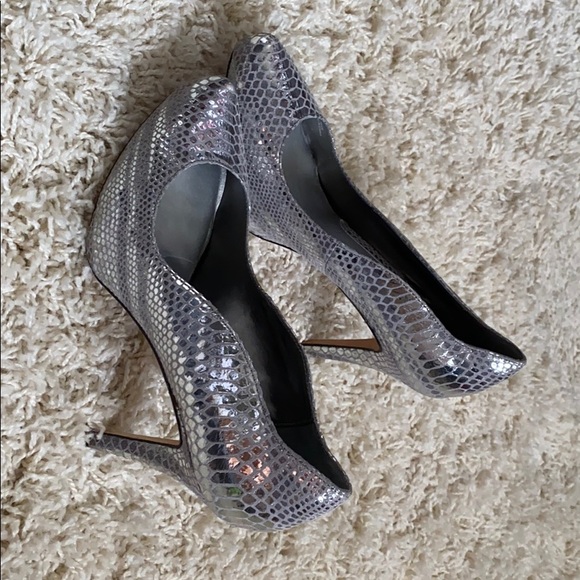 Silver White House Black market Heels. - Picture 2 of 4